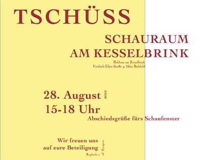 tschüss Schauraum am Kesselbrink